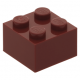 LEGO kocka 2x2, sötétpiros (3003)